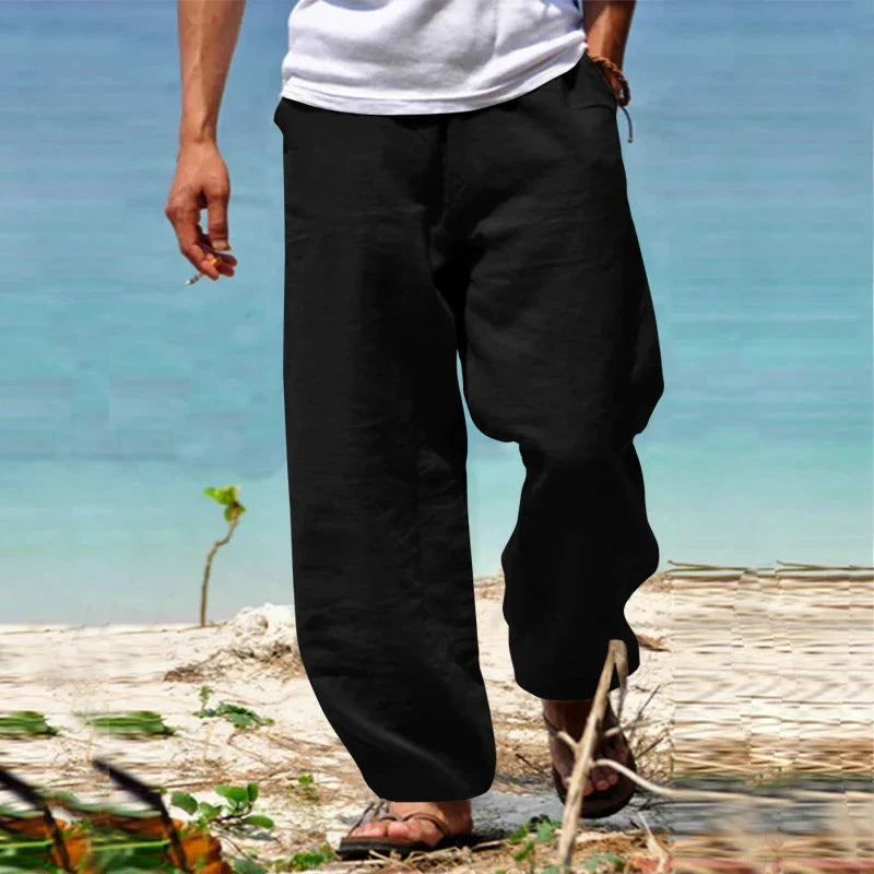 Milano | Pantaloni di Lino Casual Uomo - Abbigliamento Classico-2