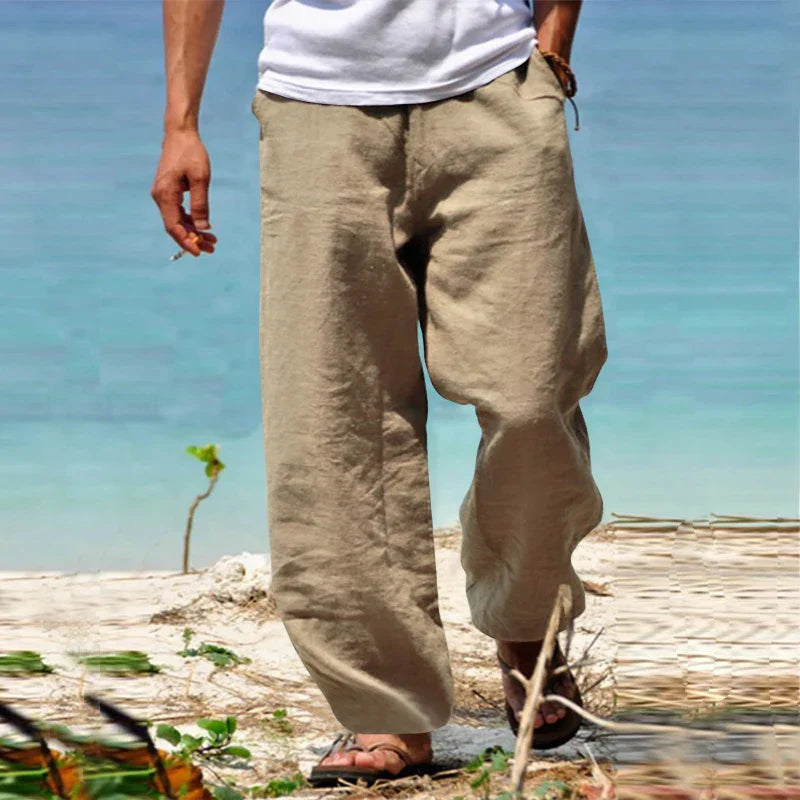 Milano | Pantaloni di Lino Casual Uomo - Abbigliamento Classico-1