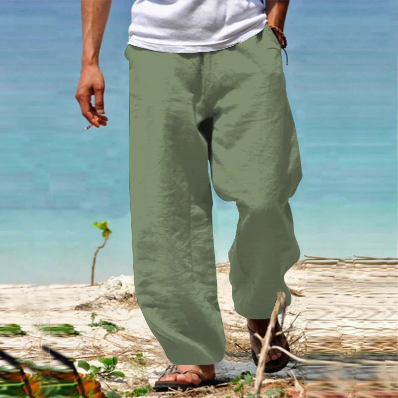 Milano | Pantaloni di Lino Casual Uomo - Abbigliamento Classico-6