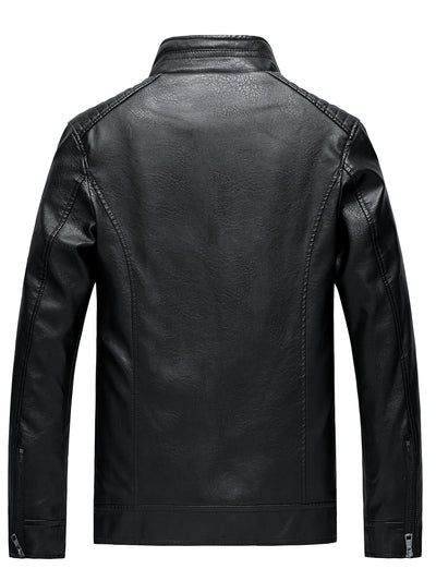 Demetrio | Elegante giacca in pelle con tasche a zip