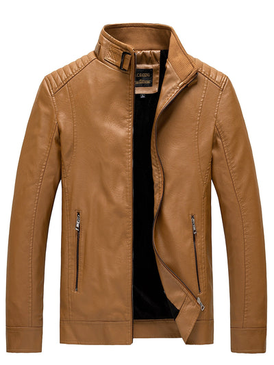 Demetrio | Elegante giacca in pelle con tasche a zip