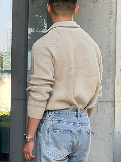 Marco | Maglione in maglia con zip a metà lunghezza