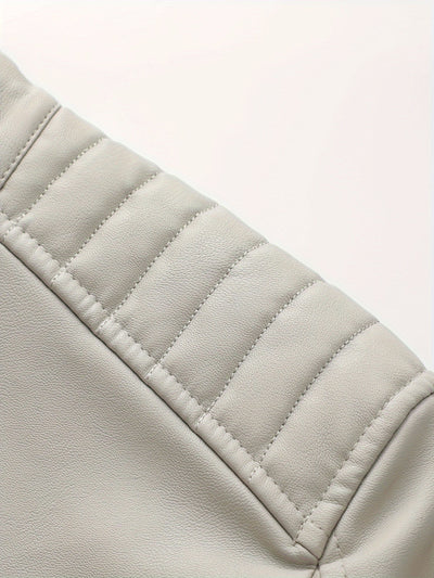 Gaspare | Elegante giacca di pelle con cerniera