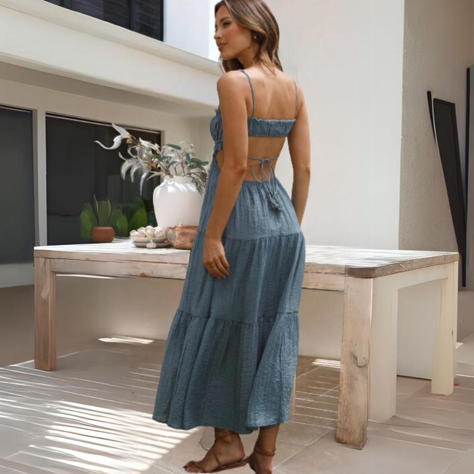 Daniella | Abito midi con spalline sottili