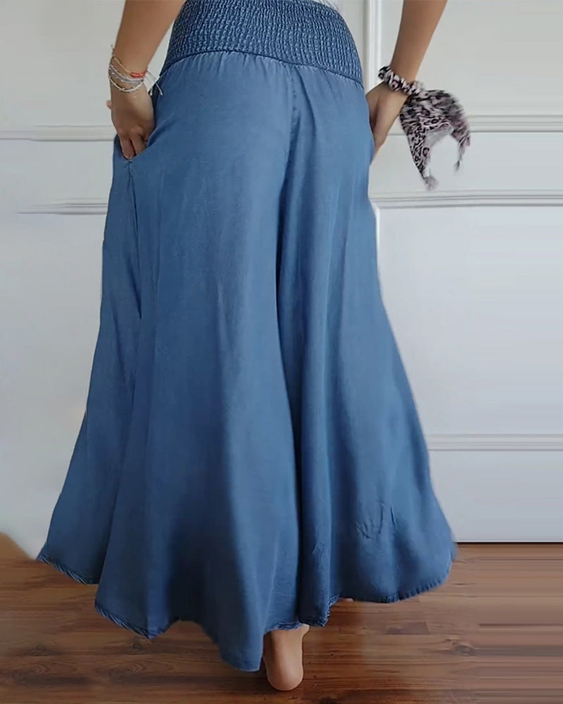 Rosa | Pantaloni larghi con elastico in vita