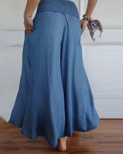 Rosa | Pantaloni larghi con elastico in vita