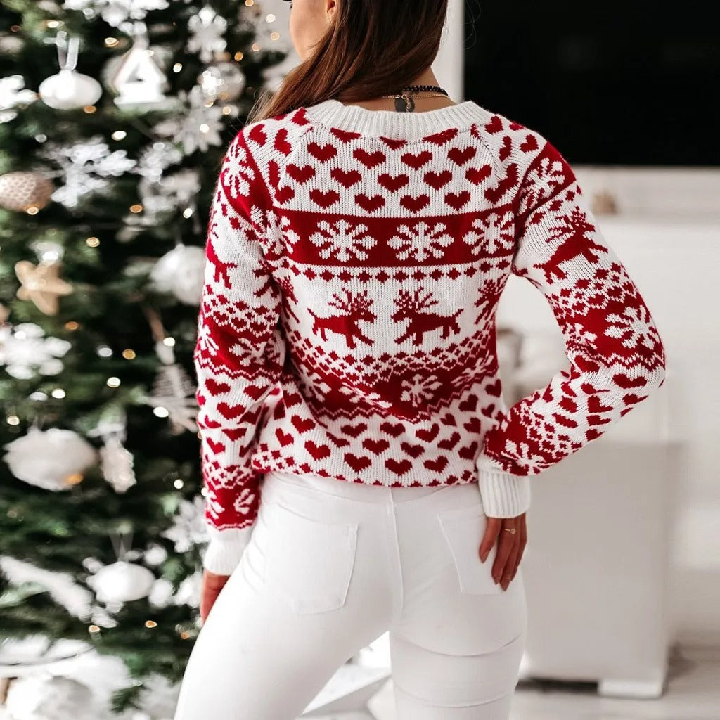 Antonina | Maglione con stampa alce Xmas