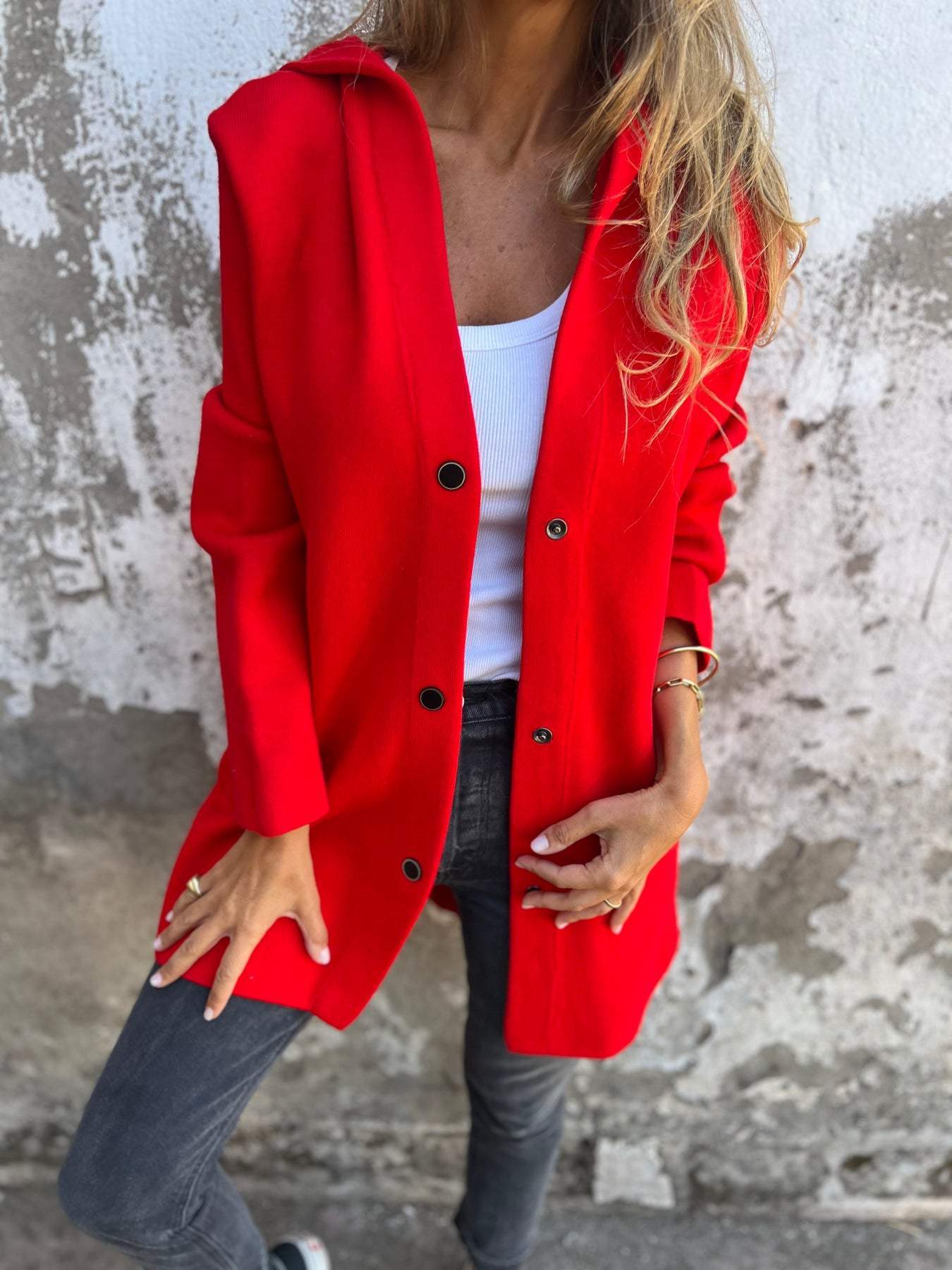 Marie | Cardigan con bottoni e cappuccio