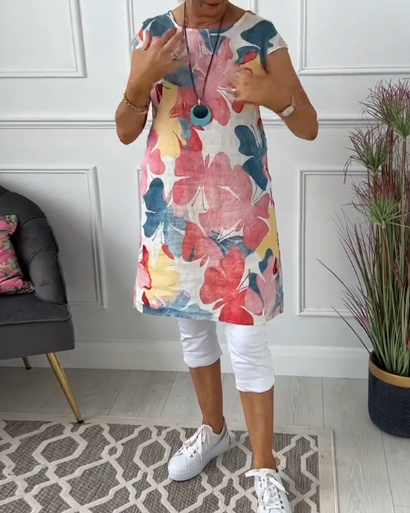 Lainey | Top lungo floreale casual