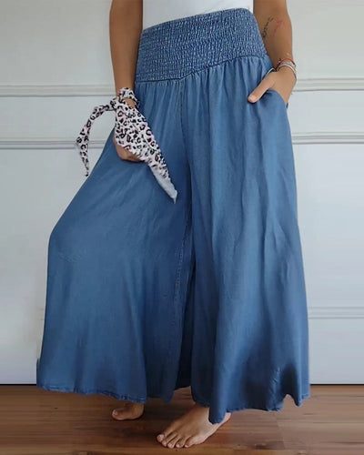 Rosa | Pantaloni larghi con elastico in vita