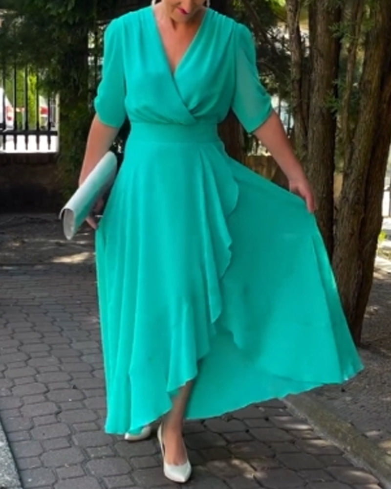 Olivia | Abito con scollo a V e volant