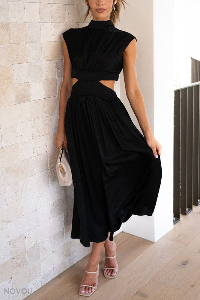 Lorna Abito Midi Elegante - Tessuto Elastico, Comfortevole e Versatile-3