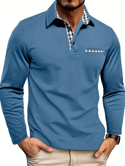 Charel | Polo Maschile Elegante con Maniche Lunghe-4