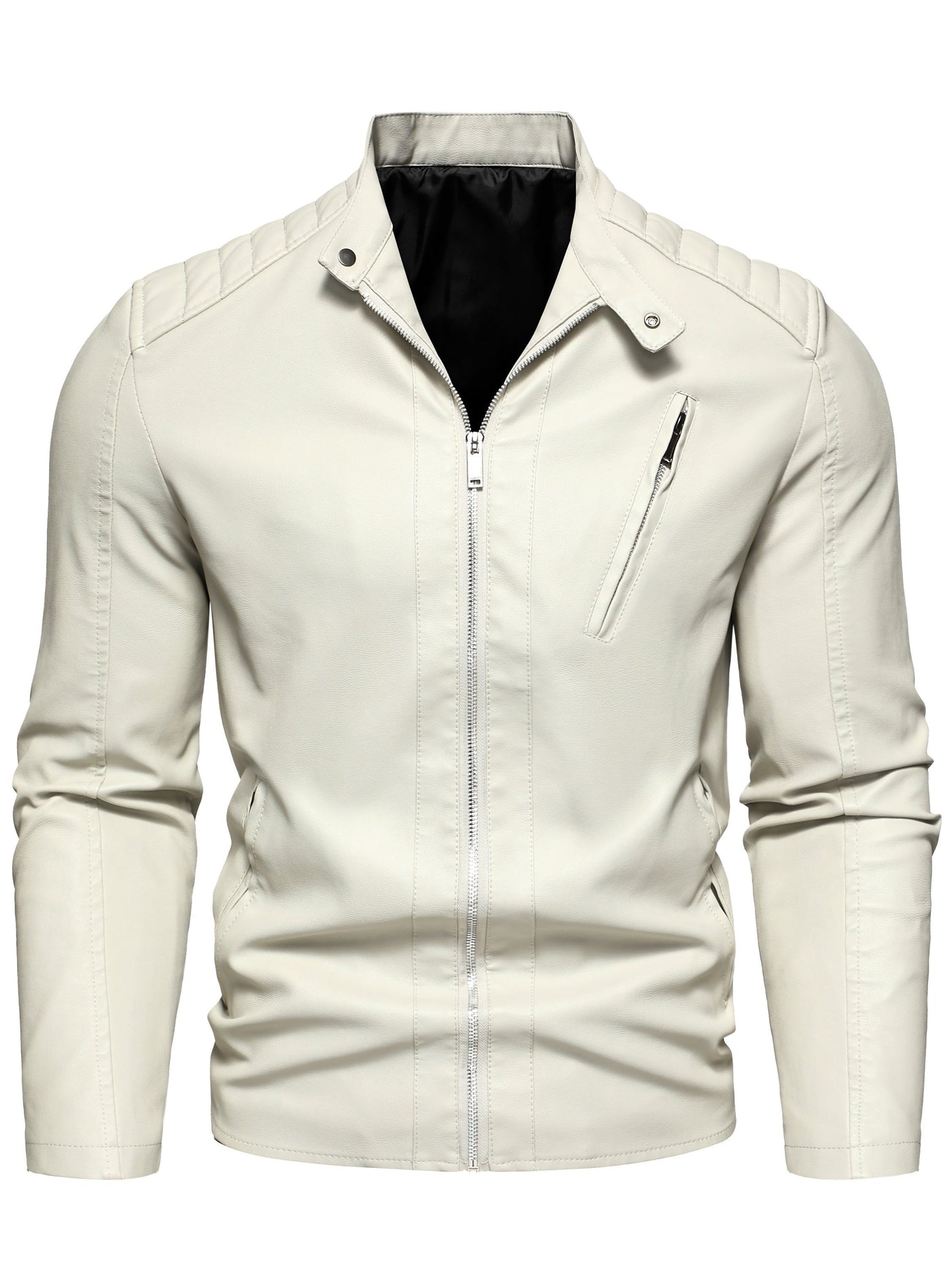 Gaspare | Elegante giacca di pelle con cerniera
