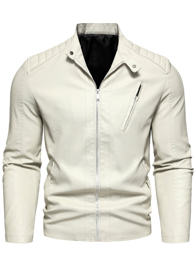 Gaspare | Elegante giacca di pelle con cerniera