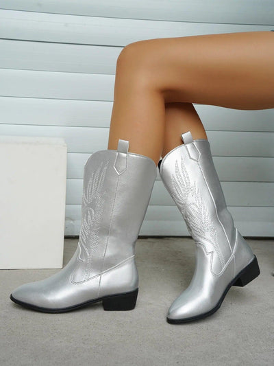 Chic Cowboy Stivali | Stivali da Donna Texani con Tacco Medio 4