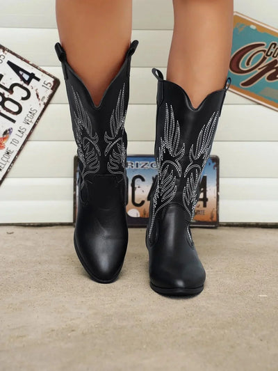 Chic Cowboy Stivali | Stivali da Donna Texani con Tacco Medio 6