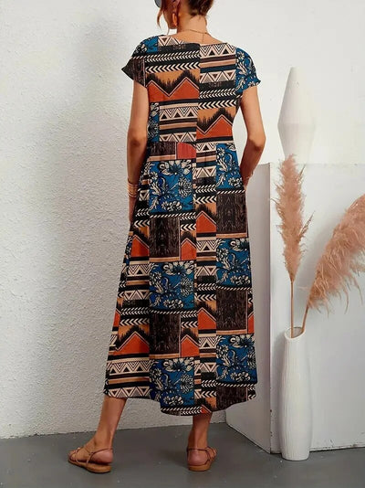 Abito Estivo Viola Lungo – 100% Cotone, Elegante e Comodo, Vestito Estivo Donna-4