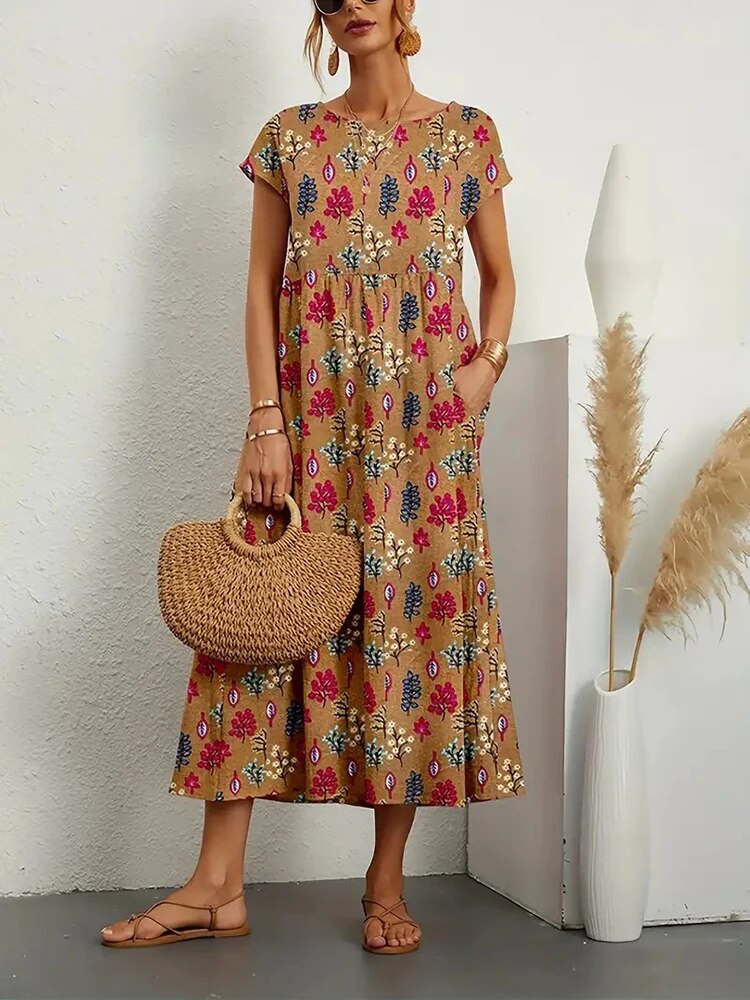 Variant image for Abito Estivo Viola Lungo – 100% Cotone, Elegante e Comodo, Vestito Estivo Donna-1
