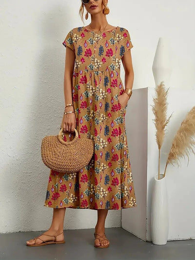 Variant image for Abito Estivo Viola Lungo – 100% Cotone, Elegante e Comodo, Vestito Estivo Donna-1