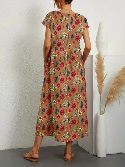 Abito Estivo Viola Lungo – 100% Cotone, Elegante e Comodo, Vestito Estivo Donna-2