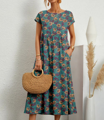Variant image for Abito Estivo Viola Lungo – 100% Cotone, Elegante e Comodo, Vestito Estivo Donna-26