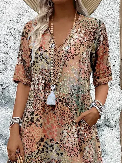 Harper | Abito Midi Elegante Floreale – 100% Cotone-6