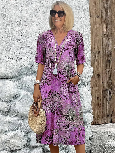Harper | Abito Midi Elegante Floreale – 100% Cotone-5