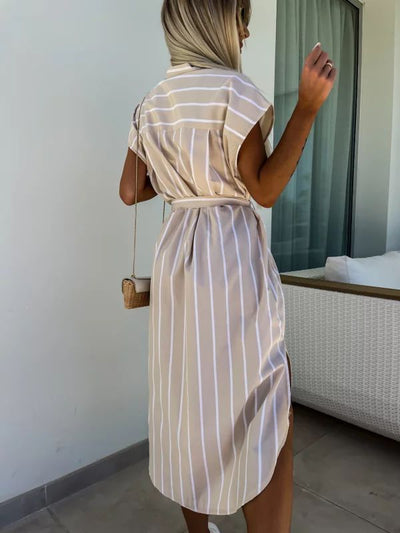 Luna | Vestito elegante a righe senza maniche