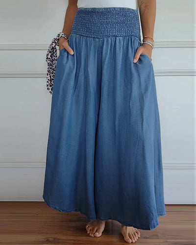 Rosa | Pantaloni larghi con elastico in vita