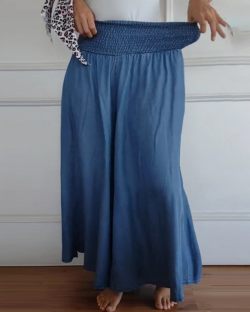 Rosa | Pantaloni larghi con elastico in vita