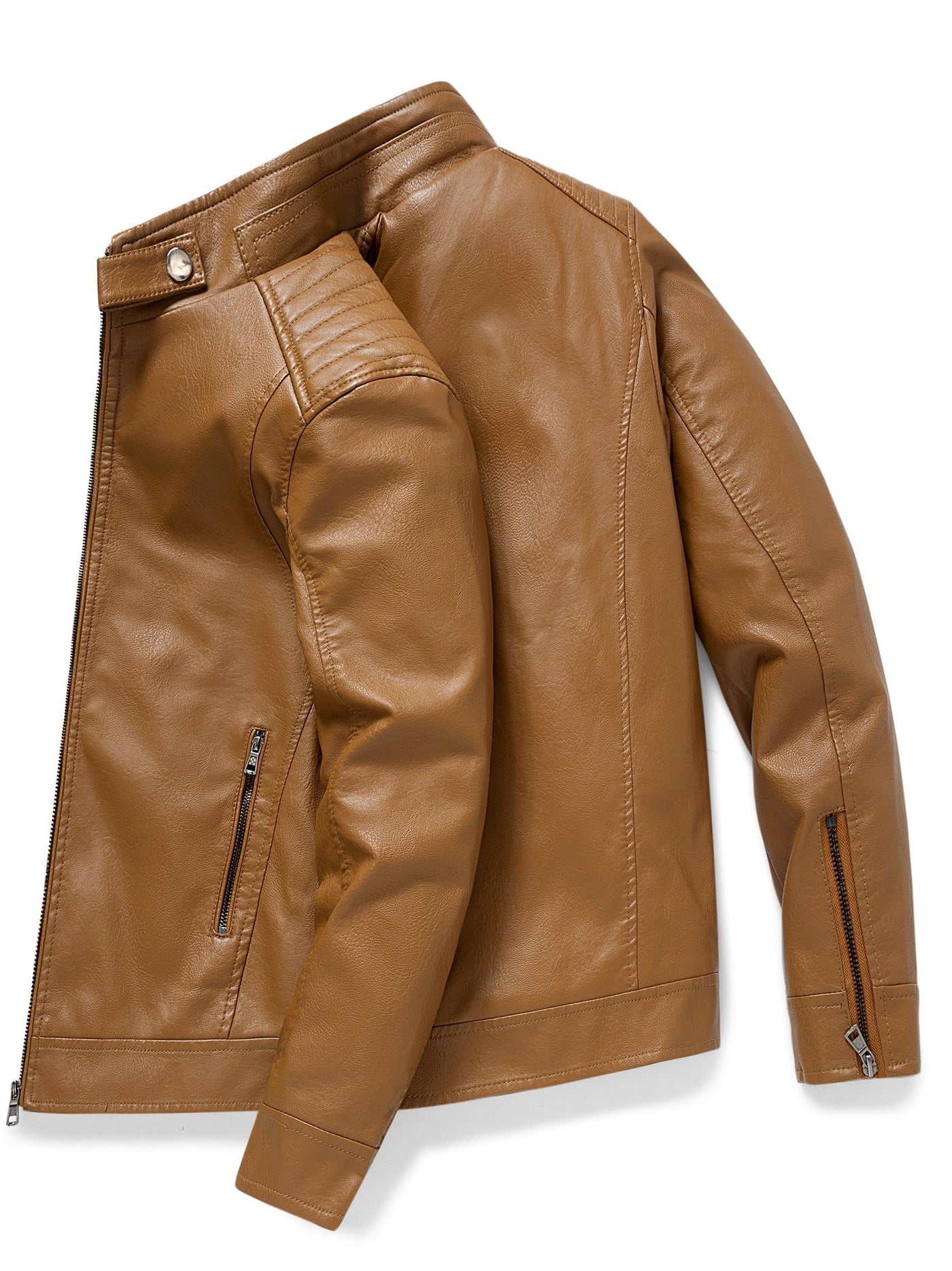 Demetrio | Elegante giacca in pelle con tasche a zip