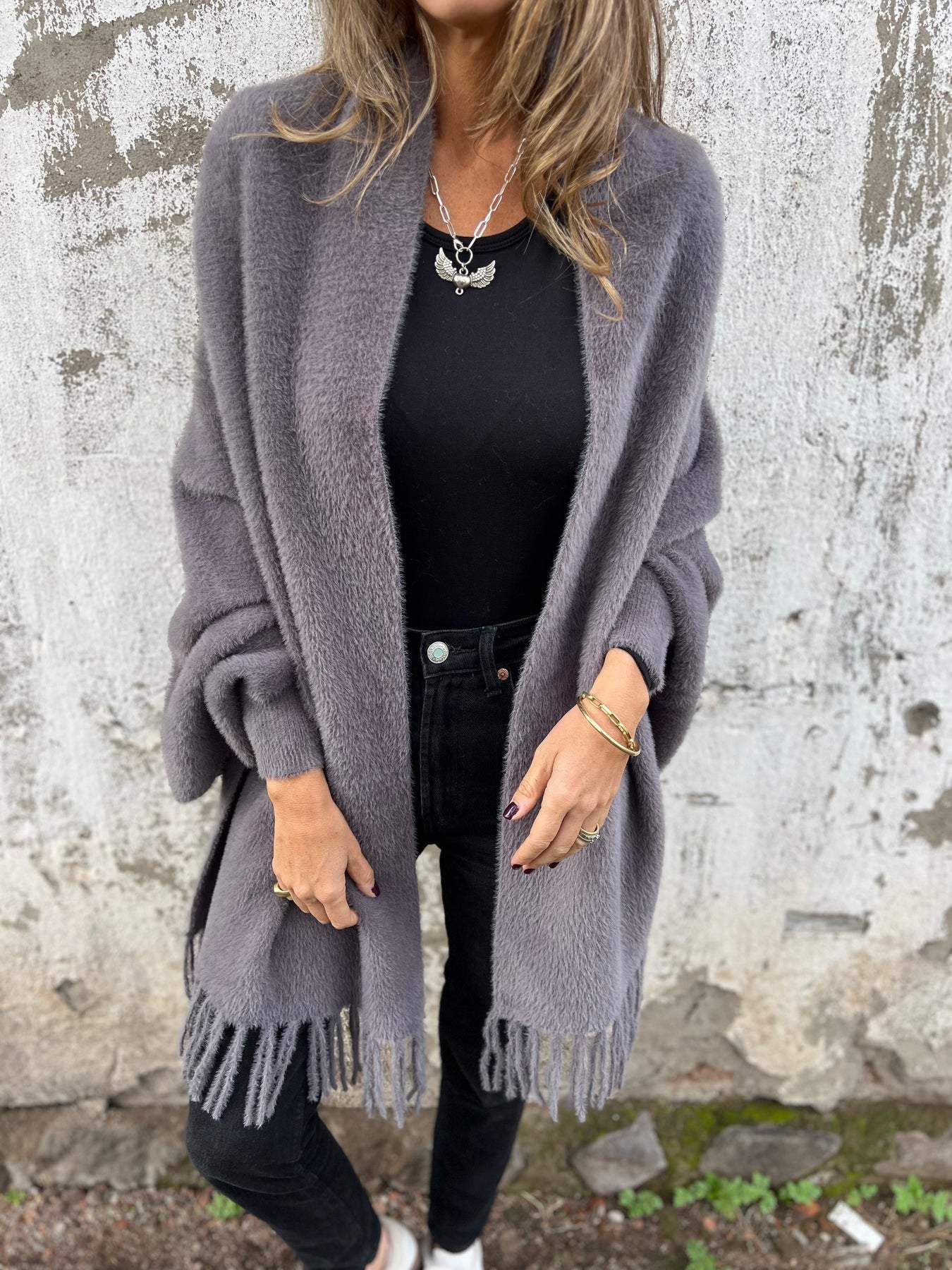Annina | Cappotto a maniche lunghe con sciarpa