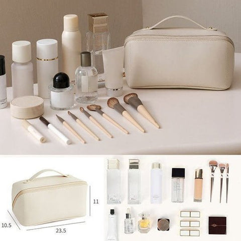 Becky | Borsa Cosmetica Elegante in Tessuto Nero con Capacità Spaziosa-4