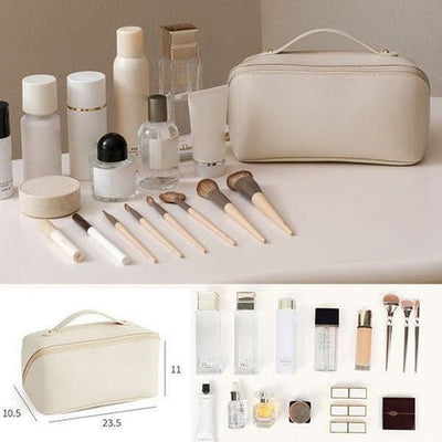 Becky | Borsa Cosmetica Elegante in Tessuto Nero con Capacità Spaziosa-4