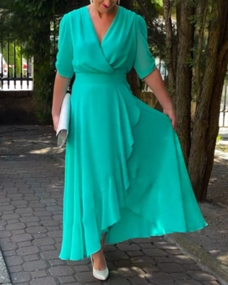 Olivia | Abito con scollo a V e volant