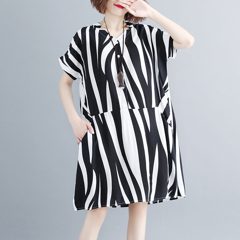 Amara | Abito in lino a righe