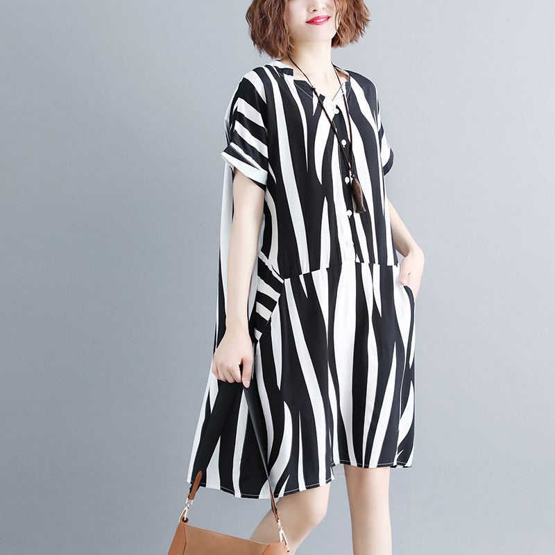 Amara | Abito in lino a righe
