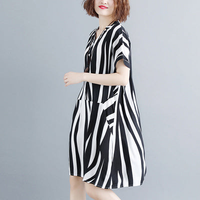 Amara | Abito in lino a righe