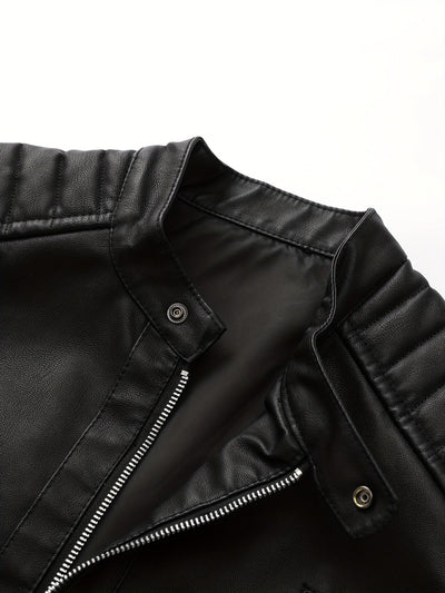 Gaspare | Elegante giacca di pelle con cerniera