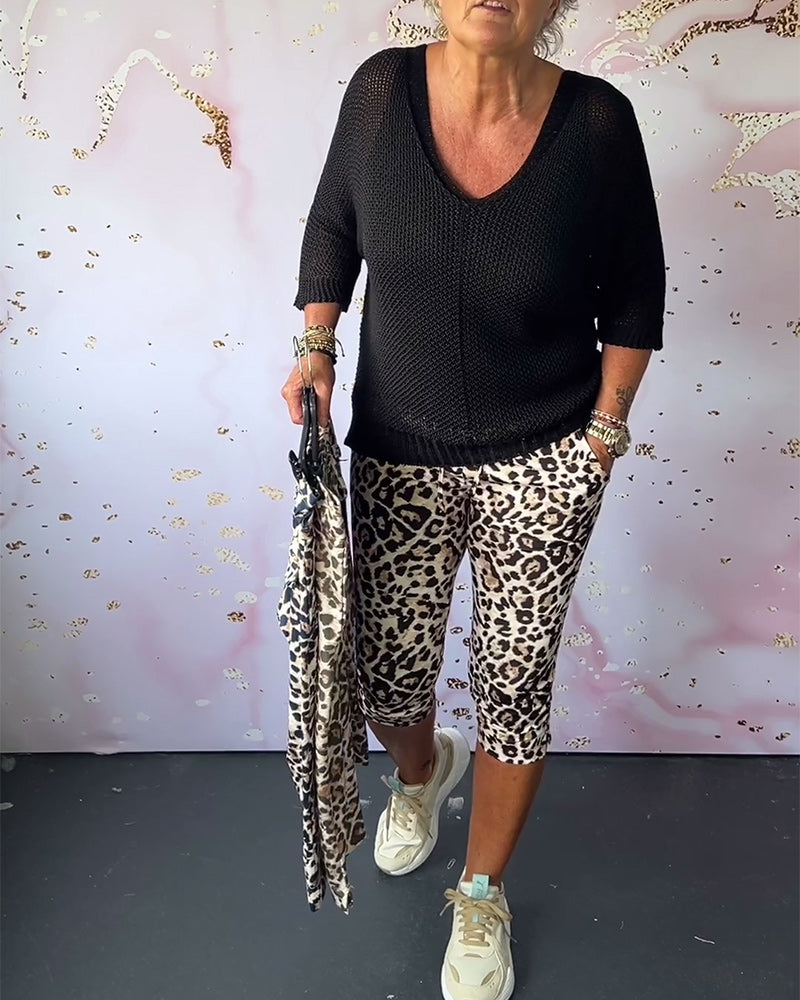 Elena | Pantaloni a pedale leopardati