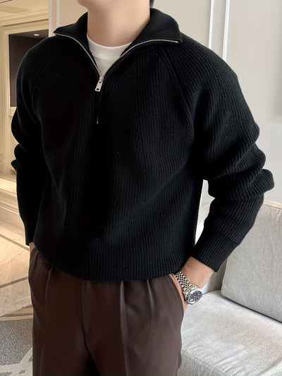 Marco | Maglione in maglia con zip a metà lunghezza