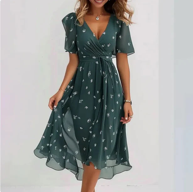 Abito V-Nine da Donna - Elegante Scollatura V, Versatile Cerimonia e Casual-1