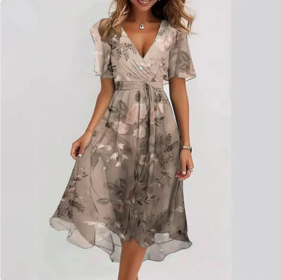 Abito V-Nine da Donna - Elegante Scollatura V, Versatile Cerimonia e Casual-3