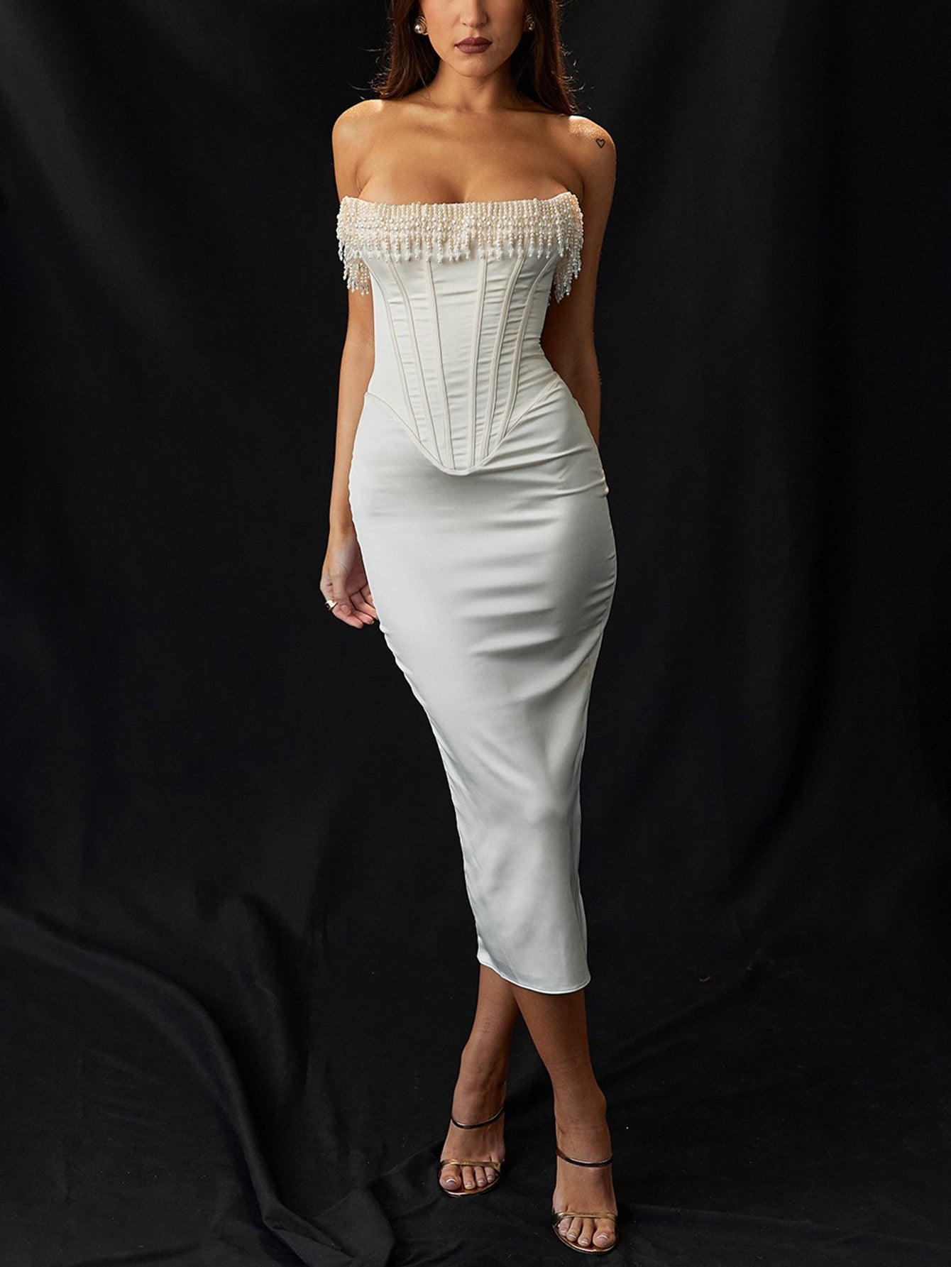 Dania | Abito midi senza spalline