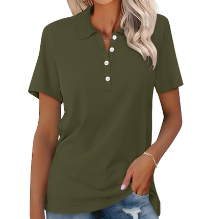 Stella | Polo Donna Manica Corta Elegante in Cotone Premium-6
