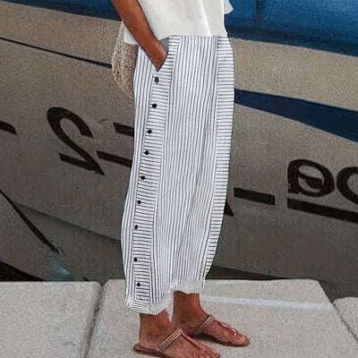 Laura | Pantaloni a righe di lusso