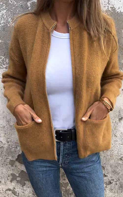 Amelita - Cardigan in cotone con zip