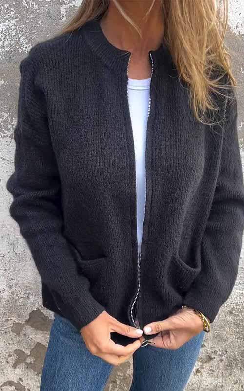 Amelita - Cardigan in cotone con zip