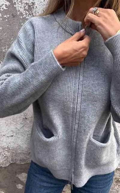 Amelita - Cardigan in cotone con zip